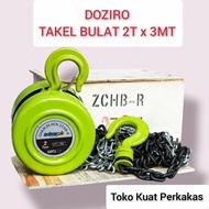 PROMO- CHAIN HOIST DOZIRO TAKEL RANTAI BULAT CHAIN BLOCK 2 TON X 3 METER - MINAMIA SHOP