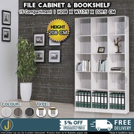 [JJ Furniture DIY] Suria Bookshelf with 15 Compartment File Cabinet Multipurpose Storage Shelf | Almari Kabinet Rak Buku