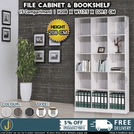 [JJ Furniture DIY] Suria Bookshelf with 15 Compartment File Cabinet Multipurpose Storage Shelf | Alm