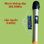 [HCM]Micro không dây đơn VHF cho loa kéo tần số 261.8 Mhz màu vàng micro cho loa kéo - ampli