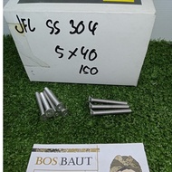 STAINLESS L VERSENG BOLT M5 x 40 - B/O JFL SS304 M5X40 P0.8