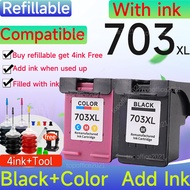 Compatible HP 703 ink HP703XL ink Cartridge refillable Compatible for HP F735 K109A k109G K209A D730