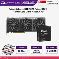 BUNDLE - Asus Prime GeForce RTX 5070 Prime O12G OC 12GB GDDR7 Graphics Card + Intel Core Ultra 7 265