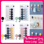 (10% STRONGER) MBHL 10 Pcs 1 Pcs Key Holder Hook Wall Sticker Seamless Wall Adhesive Hooks Cangkuk P
