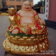 Ready Stock 1.5 Temple Maitreya Painted Rice Supply Maitreya Buddha Bronze Statue Miweituo Bronze Bu