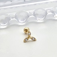 [Mandy] 14K Solid Gold Flower Tragus Helix Conch Stud Piercing Earring, 585 Gold, Korean Made Jewelr