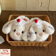 Cherry Bunny Plush Slippers Fun Cute Bunny Cotton Slippers Sweet Girls Indoor Slippers Non-slip and 