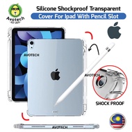 Awotech Shockproof Drop Proof i Pad Case Silicone Casing Transparent i Pad Case With Pencil Holder  - Mini 123456 iP ad 2 3 4 5 6 i Pad 7th &amp; 8th Generation Case i Pad Air4 10.9 i Pad Pro 11 2018/2020/2021 i Pad Cover i Pad Pro 12.9 2015/2017/2018/2020