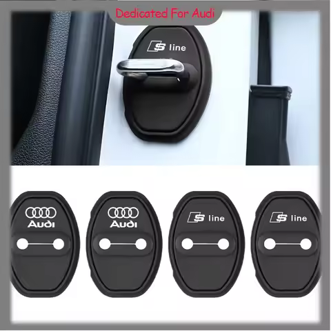 2/4PCS Silicone Car Sline Emblem Door Lock Cover Protection Stickers For Audi Q7 Q3 Q5L Q2L S4 S5 S6