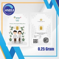 LOGAM MULIA MICRO GOLD ANTAM HARTADINATA 0.25 GRAM WEDDING TRADISIONAL