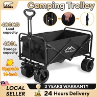 【WTHB】300L Outdoor Wagon Trolley Heavy Duty 10 inch Troli Barang Camping Trolley Foldable Trolley Sh