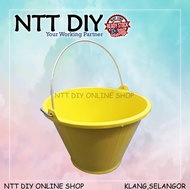 NTT DIY Yellow Plastic Cement Bucket Construction Cement Pail with Handle