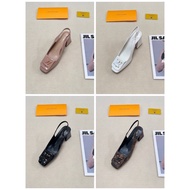 Heels L1NSY black color with 3D logo 5cm/9cm kasut perempuan