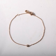 Cartier 18K玫瑰金鑽石玫瑰金飛碟單鑽手鏈18K/手鍊／手環