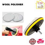 5" Wool Buffing Polish Pad Car Polisher Polishing Wheel Buffing Clean Pad Velcro Type Wool Polishing