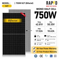 สินค้าพรีออเดอร์【จัดส่งฟรี รับประกัน 12 ปี 】 "โปรชุดแผงโซล่าเซลล์✅" RAPD แผงโซล่าเซลล์ 750W Mono Hal