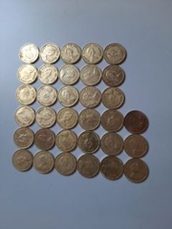 香港:前殖民地:(銅5毫硬幣):風水錢:全部1978年:女皇頭:共33個