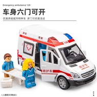 Boxed Skyhawk1:32Special Police Car Alloy Car Simulation Ambulance Fire Truck Model Sound and Light Inertia Pull Back Ch