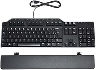 Dell KB522 Business Keyboard Multimedia 104 Keys Full Sized Keyboard with USB Hub & Palmrest – Brazi