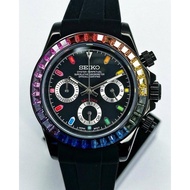 【Rainbow Diamond Daytona】 Seiko Mod Jam Tangan Mekanikal Automatik ｜Seiko Mod Mechanical Automatic W