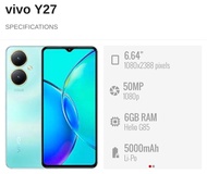 Vivo Y27(6.64") || 6+128GB ROM(4G) || 8+128GB ROM(5G) || 44W Flash Charge || Vivo Malaysia 1 Year Warranty