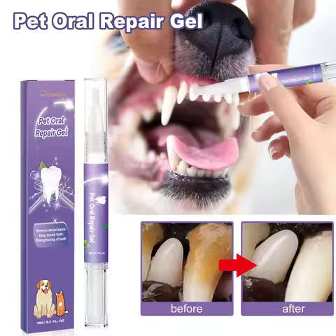 Pet Dental Care Gel 3ml Teeth Cleaning Pen for Dogs and Cats Fresh Breath Tartar Control Soothes Gum