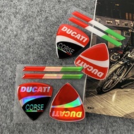DUCATI Reflective Sticker 3D Soft Glue Corse Decal Leather Nylon Keychain Waterproof Scratches Helmet Sticker Motorcycle Accessories