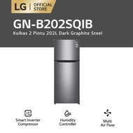 LG Kulkas 2 Pintu 202L Gross / 187L Nett - Top Freezer Fridge in Dark Graphite Steel - LG GN-B202SQIB