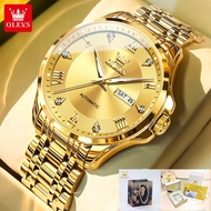 OLEVS brand automatic watch for men waterproof original Luxury jam tangan lelaki calendar gift 6702