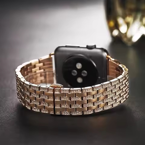 Bling strap for Apple watch band 40mm 44mm iWatch band 38mm 42mm Diamond stainless steel bracelet Ap