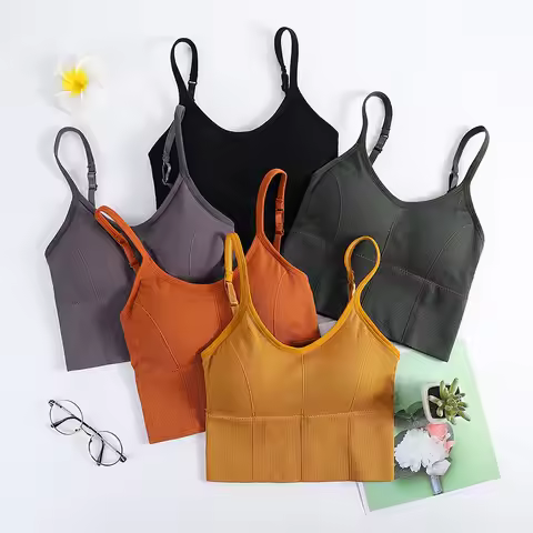 Breathable Tube Top Fitness Top Women Seamless Yoga Bra Shockproof Crop Top Push Up Sport Bra Gym Wo