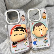 Creative Magnetic Crayon Shin-chan Phone Case Fun Snot Dumb Phone Case Silicone Apple Phone Case Pho