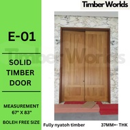 [Timber Worlds] SOLID TIMBER DOOR / SOLID NYATOH PINTU /  PINTU KAYU / WOODEN DOOR (Free Size)