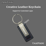 Mazda Creative leather keychain Laser metal patterm CX 8 CX 5 CX 3 CX 30 Mazda 3 Mazda 2 RX8 RX7 BT5