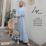 Gamis Wanita Dewasa Zoya Maxi Dress Bahan Katun Rayon Viscose Fashion Muslimah Elegan | GOODSAJI HIJ
