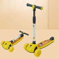 Foldable Kick Scooters For 2-10 Years Kids Boys Girls Music Board Seat Flash Wheels Adjustable Heig