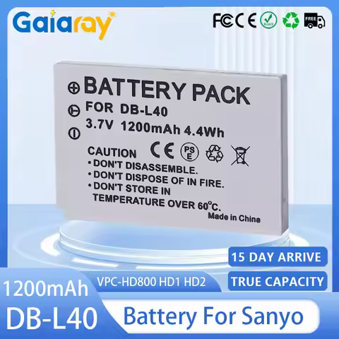 DB-L40 DB-L40A Camera Battery 1200mAh Rechargeable Battery for Sanyo VPC-HD700 VPC-HD800 HD1 HD2 DMX