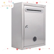 WINTE Letter Box, Stainless Steel with Locks Mailbox, Creative Waterproof 3 Sizes Ballot Box Outdoor