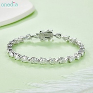Onedia [with GRA Certificate] S925 Sterling Silver Tennis Bracelet with D Color VVS 0.5ct Moissanite