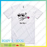 VIRALDOTCOM T-SHIRT FUNNY EMOJI T-SHIRT BIU BIU GUNTING UNISEX DISTRO T-SHIRT