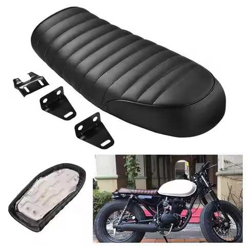 Universal Motorcycle Cafe Racer Seat Vintage Saddle Flat Pan Pad Retro Seat Retro Cafe Racer For Hon