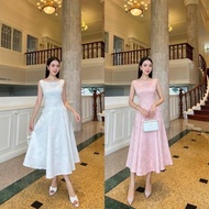 shimmer23 24 Midi Dress Jacquard Fabric Beautiful Pattern Form-Fitting Practical Skirt Bag Q. Shop.