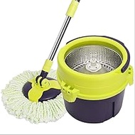 Mop,Spin Mop Microfiber Cleaning System, Stainless Steel 360 Spin Dry Mop with Bucket Washable Hardwood Floor Cleaner with 2 Mop Heads Commemoration Day Better life