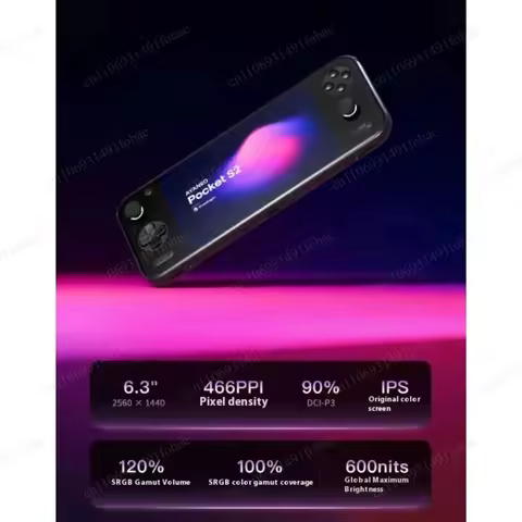 AYANEO Pocket S2 Pro Game Console 6.3 inch 2K IPS Screen Portable Consoles RGB TMR Joystick Hall-Eff