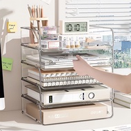 U-shaped Stackable 4-layer Desktop File Holder Documents Tray Paper Organizer Office Storage