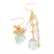 螢石帝王石榴石淡水珍珠帕克瑪鑽石月光石 耳環