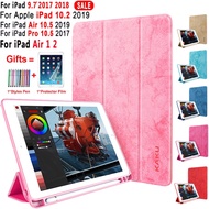 iPad 7th Gen 10.2 inch 2019 6th Gen 5th 9.7 Air 3 2019 Pro 10.5 Magnetic Smart Wake Up Sleep Slim PU Leather【With Pencil Holder】Shockproof Case Cover
