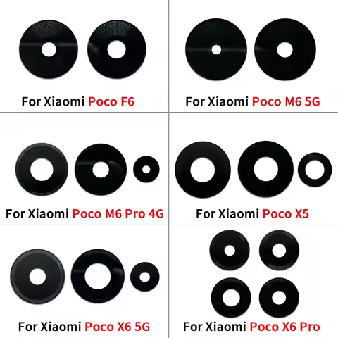 Camera Glass Lens With Glue For Xiaomi Poco F6 M6 5G M6 Pro X5 X6 Pro C40 F3 F4 X4 GT M4 M5S Back Re