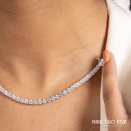 Women's Silver Tennis Necklace with Swarovski CZ Italian Silver Argentium High Quality Luxury Women'