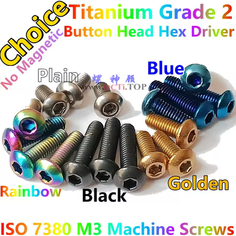 10pcs Button Head Rainbow M4 M5 M3 Titanium screw M3x4 M3x5 M3x6 M3x8 M3x10 M3x12 M3x14 M3x16 M3x18 